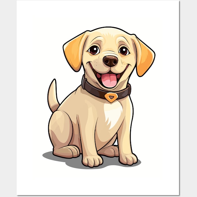 Cartoon Cute Kawaii Labrador Retriever Dog Wall Art by SimplyIdeas